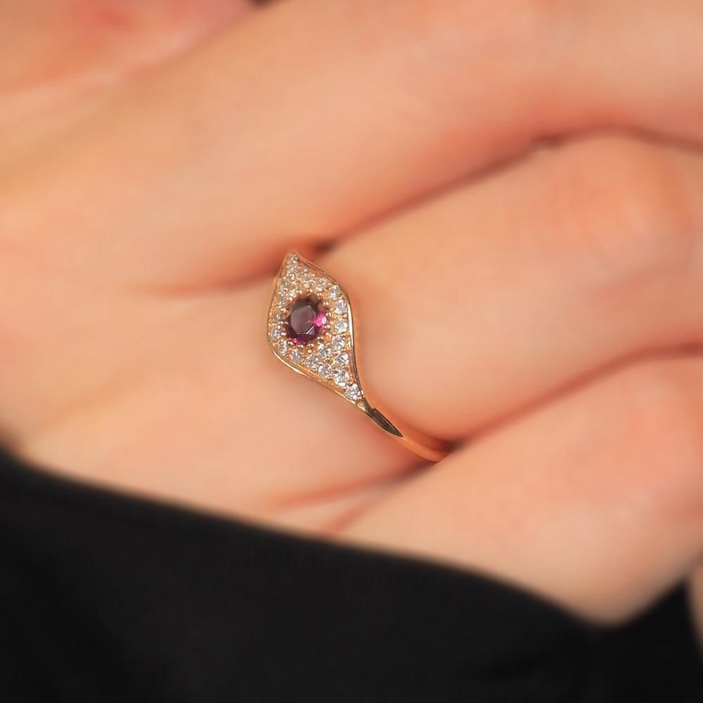 Radolite Pırlanta 14 Ayar Altın Yuvarlak Göz Yüzük