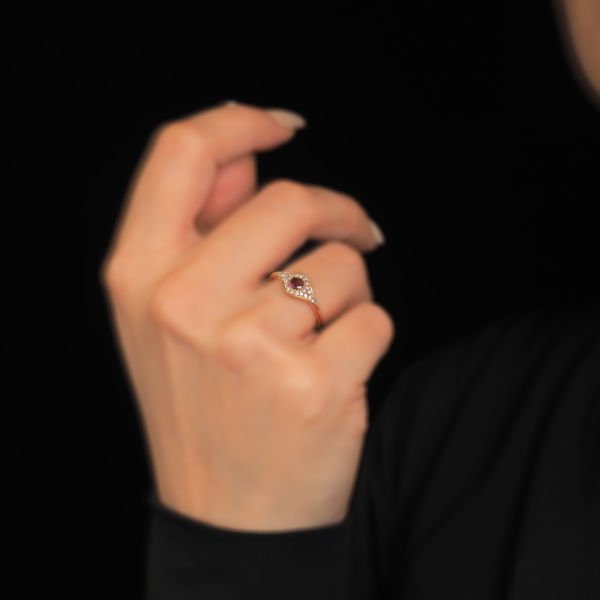 Radolite Pırlanta 14 Ayar Altın Yuvarlak Göz Yüzük