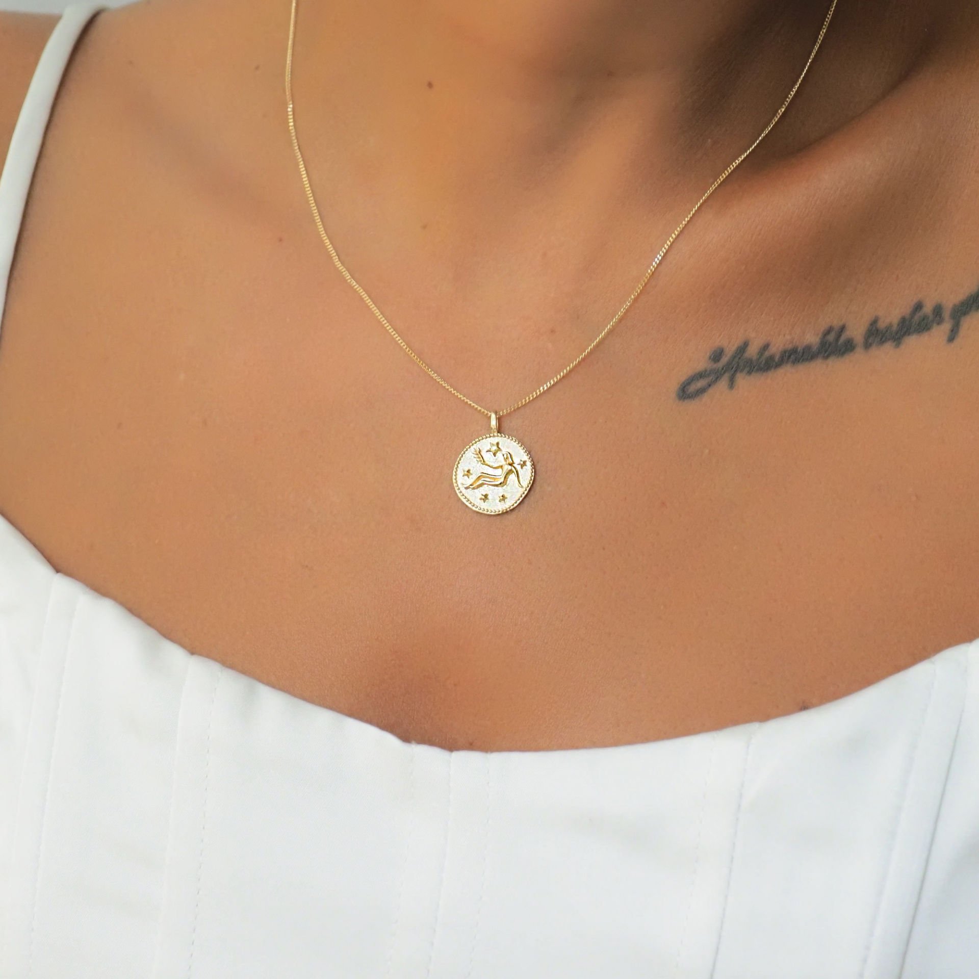14 Ayar Altın Başak Burcu Kolye