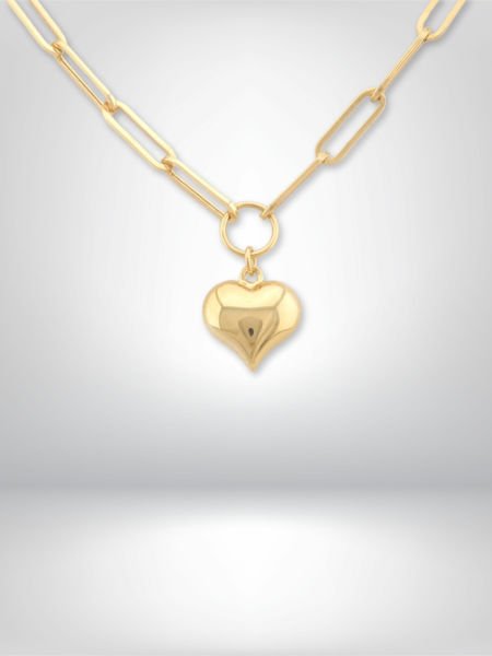 14 Ayar Altın Zincirli Kalp Kolye
