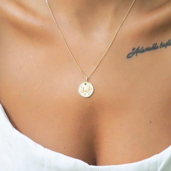 14 Ayar Altın Oğlak Burcu Kolye