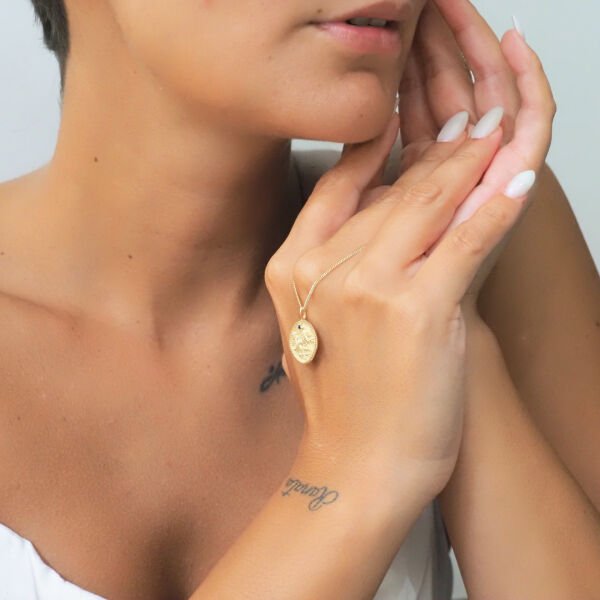 14 Ayar Altın Oğlak Burcu Kolye