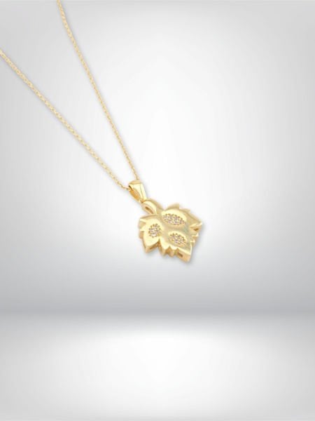 14 Ayar Altın Yaprak Figürlü Kolye