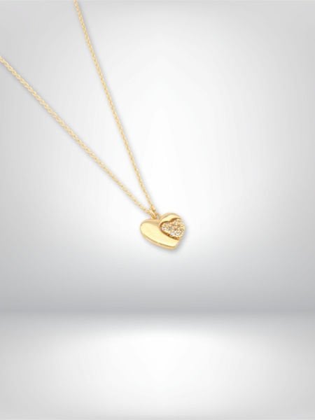 14 Ayar Altın Taşlı Kalp Kolye