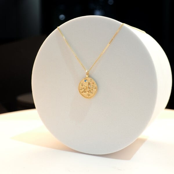 14 Ayar Altın Kova Burcu Kolye