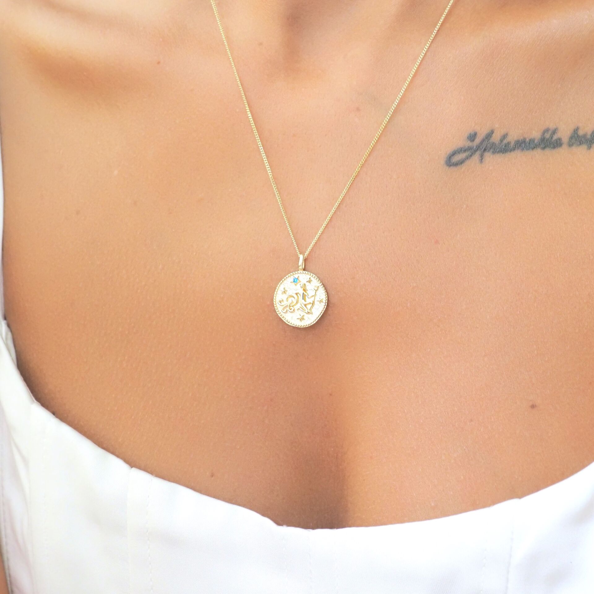 14 Ayar Altın Kova Burcu Kolye