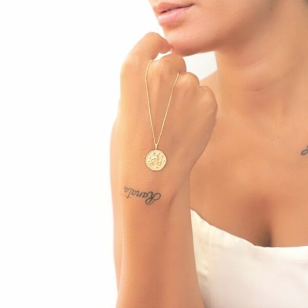 14 Ayar Altın Kova Burcu Kolye