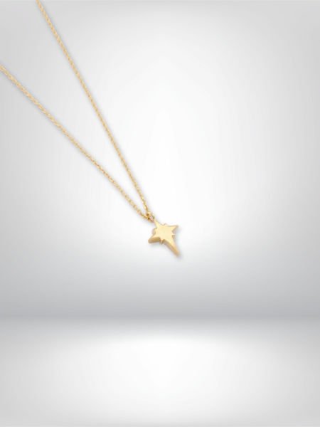 14 Ayar Altın Kuzey Yıldızı Figürlü Kolye