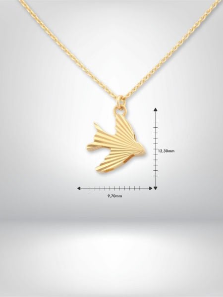 14 Ayar Altın Uçan Kuş Figürlü Kolye
