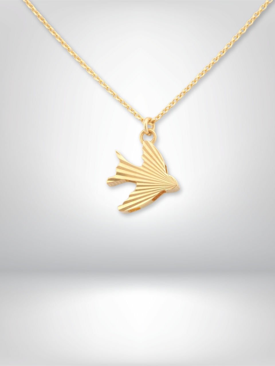 14 Ayar Altın Uçan Kuş Figürlü Kolye