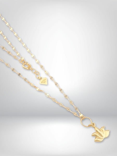 14 Ayar Altın Lotus Çiçeği Kolye