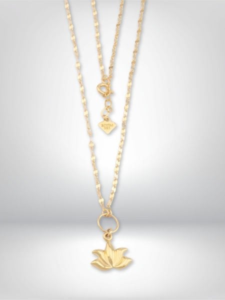 14 Ayar Altın Lotus Çiçeği Kolye