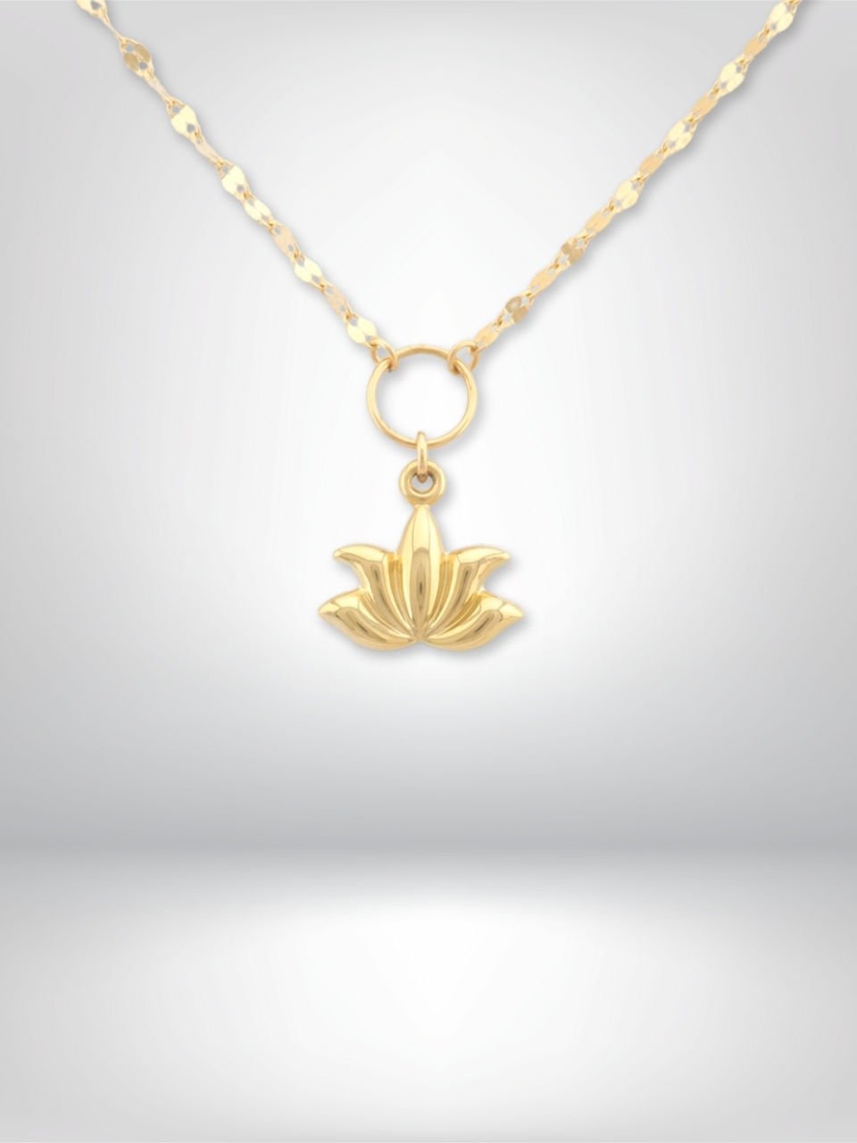 14 Ayar Altın Lotus Çiçeği Kolye
