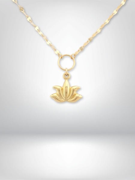 14 Ayar Altın Lotus Çiçeği Kolye