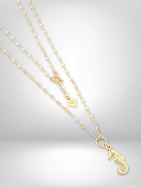 14 Ayar Altın Denizatı Figürlü Kolye