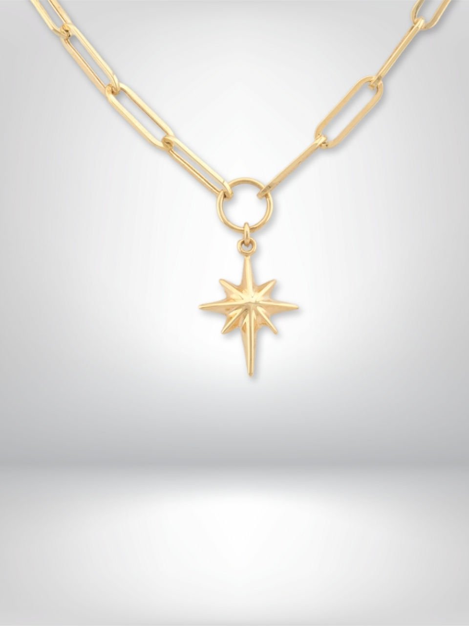14 Ayar Altın Kuzey Yıldızı Figürlü Kolye