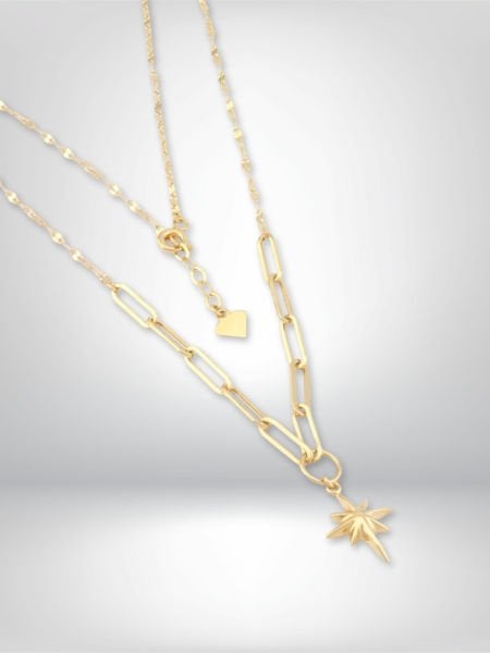 14 Ayar Altın Kuzey Yıldızı Figürlü Kolye