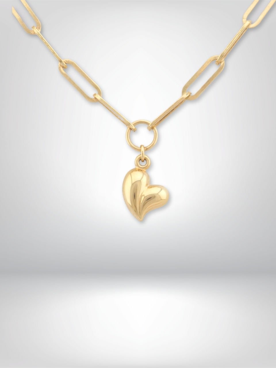 14 Ayar Altın Kalp Figürlü Zincir Kolye