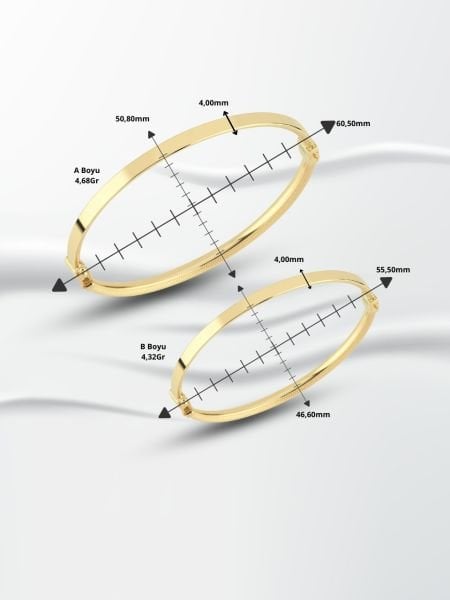 14 Ayar Altın Minimal Kelepçe Bilezik