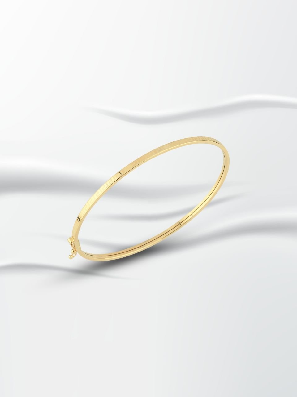 14 Ayar Altın İnce Grek Desenli Kelepçe Bilezik