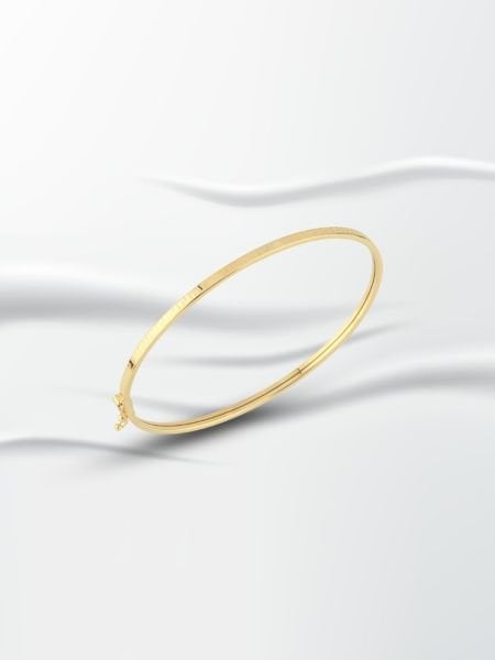 14 Ayar Altın İnce Grek Desenli Kelepçe Bilezik