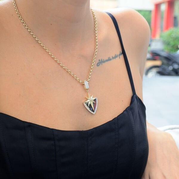 Kuzey Yıldızı Kalkan Charm Zincirsiz