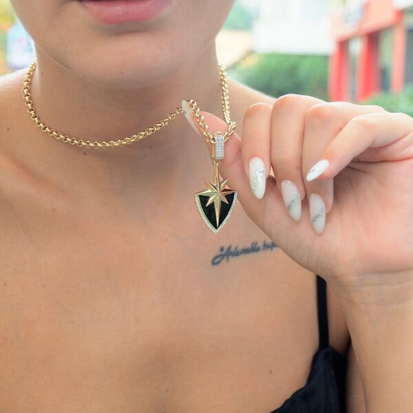 Kuzey Yıldızı Kalkan Charm Zincirsiz