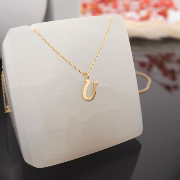 14 Ayar Altın At Nalı Kolye