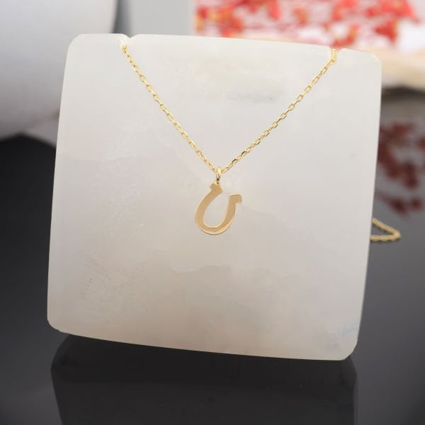 14 Ayar Altın At Nalı Kolye