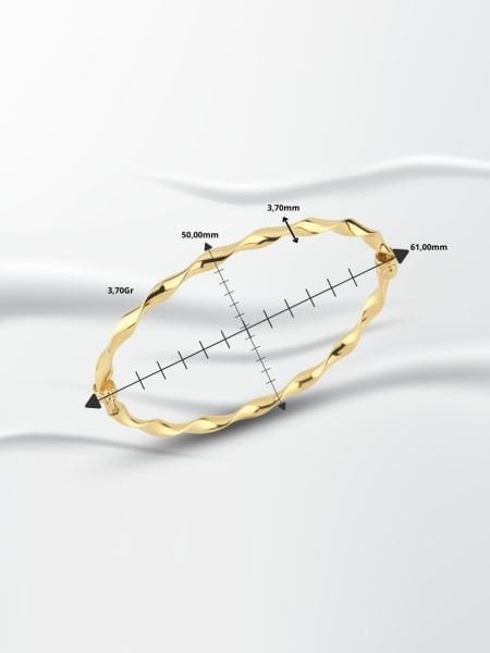 14 Ayar Altın Burgu Kelepçe Bilezik