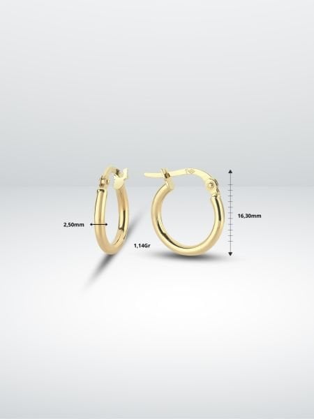 14 Ayar Altın Klasik Halka Küpe