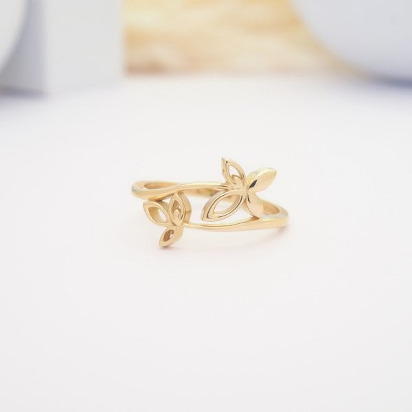 14 Ayar Altın Çiçek Yüzük