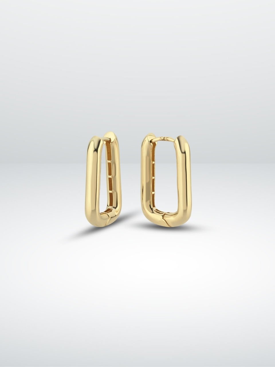 14 Ayar Altın Oval Halka Küpe