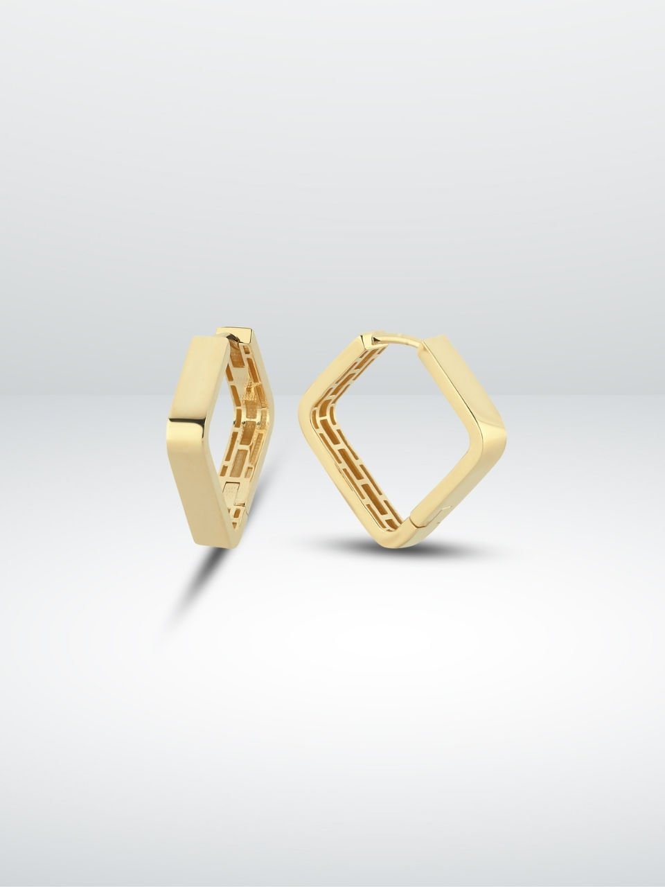 14 Ayar Altın Geometrik Küpe