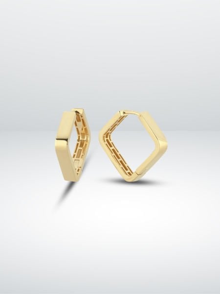 14 Ayar Altın Geometrik Küpe