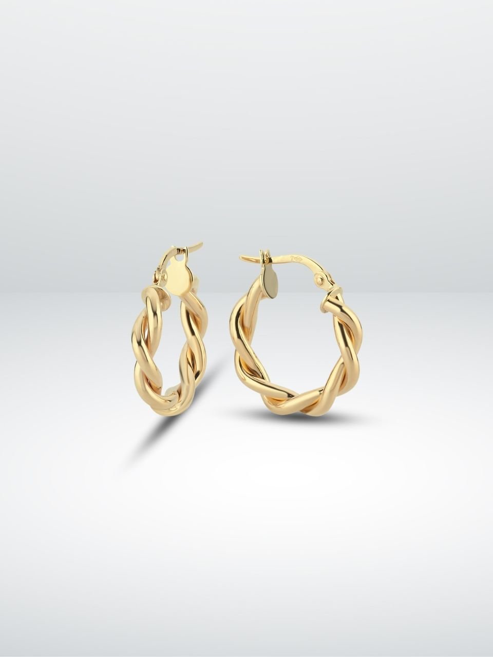 14 Ayar Altın Örgü Halka Küpe