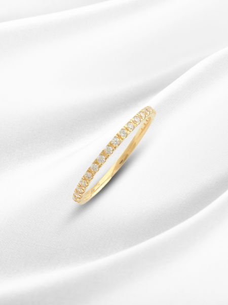 14 Ayar Altın Minimal Taşlı Yüzük