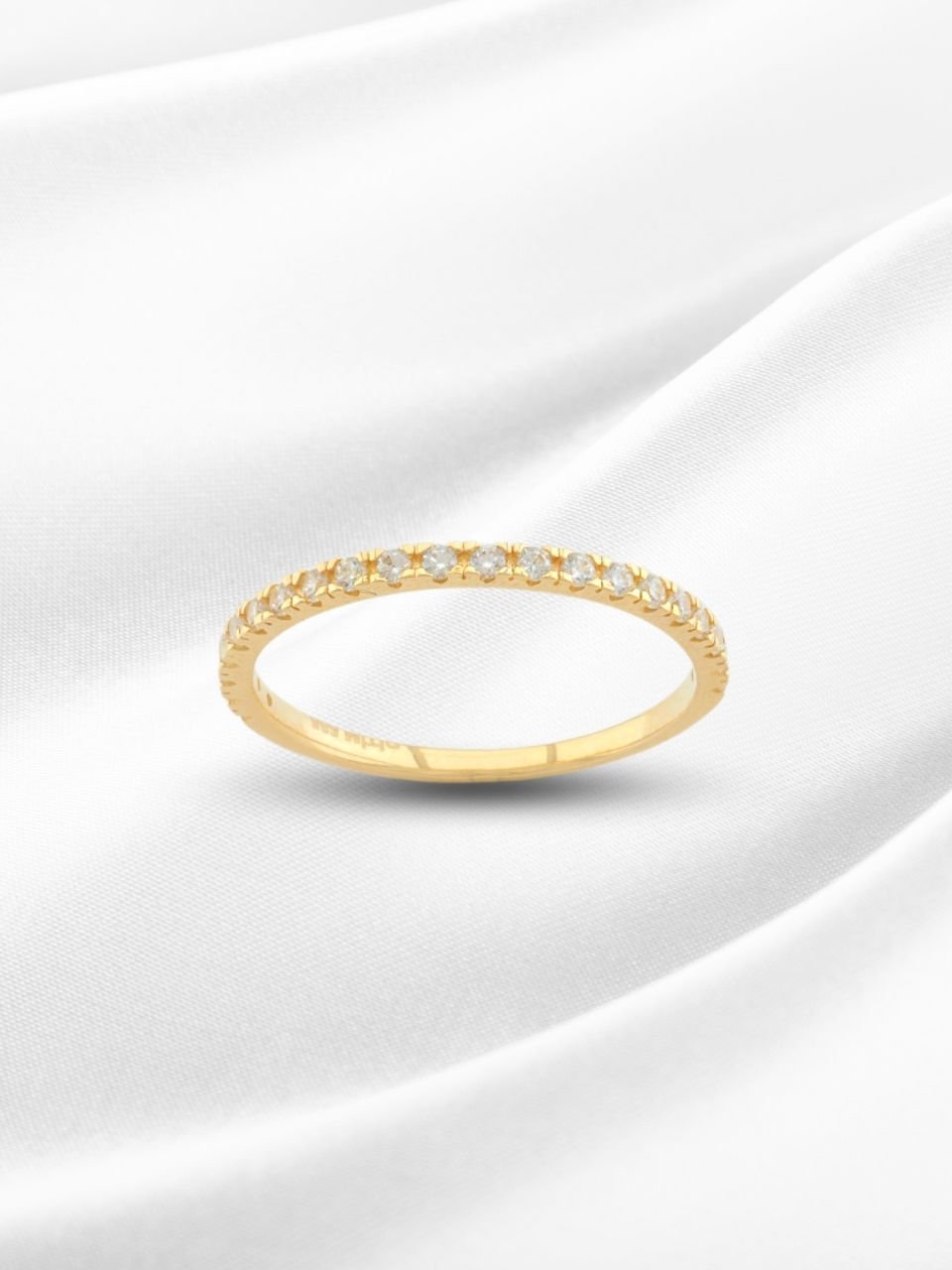 14 Ayar Altın Minimal Taşlı Yüzük