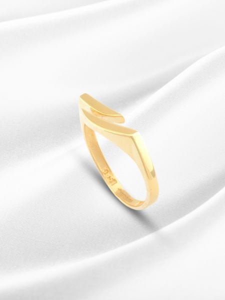 14 Ayar Altın Modern Formlu Açık Uçlu Yüzük