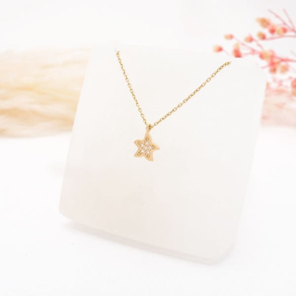 14 Ayar Altın Küçük Yıldız Kolye