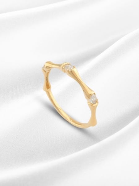 14 Ayar Altın Taşlı Organik Form Yüzük