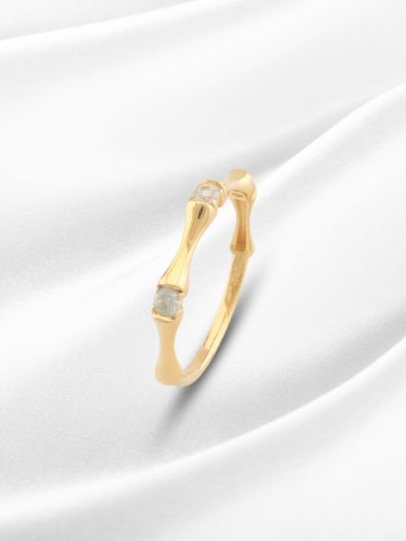 14 Ayar Altın Taşlı Organik Form Yüzük