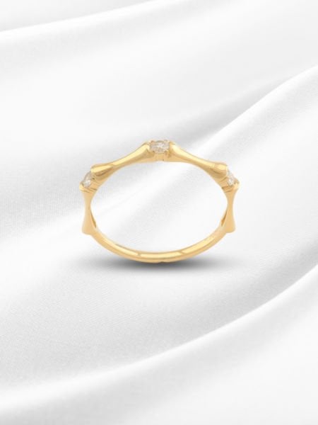 14 Ayar Altın Taşlı Organik Form Yüzük