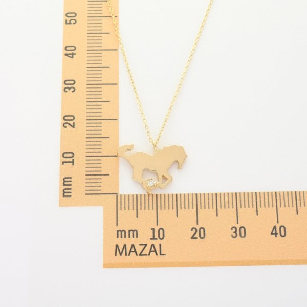 14 Ayar Altın At Uçlu Kolye