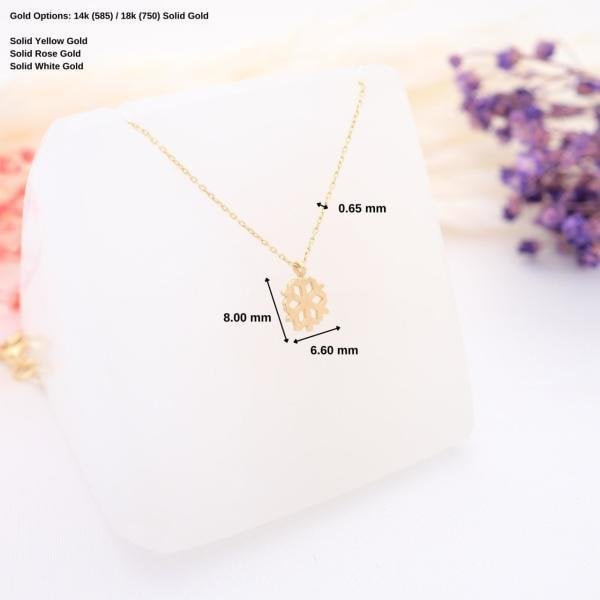 14 Ayar Altın Kar Tanesi Zarif Kolye