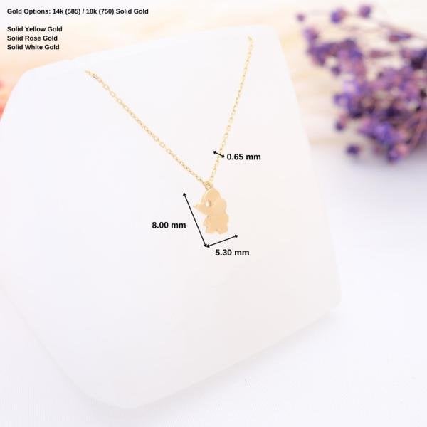 14 Ayar Altın Zarif Fil Kolye