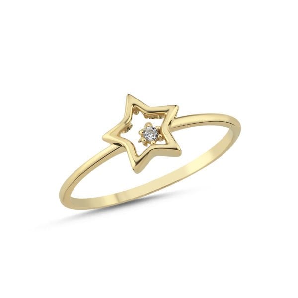 14 Ayar Altın Yıldız Figürlü Yüzük