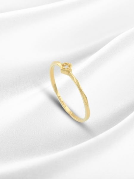 14 Ayar Altın Tektaş Minimal Yüzük