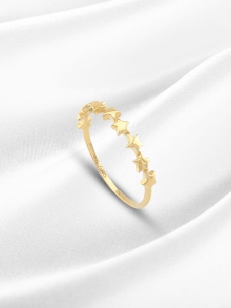 14 Ayar Altın Yıldız Figürlü Minimal Yüzük