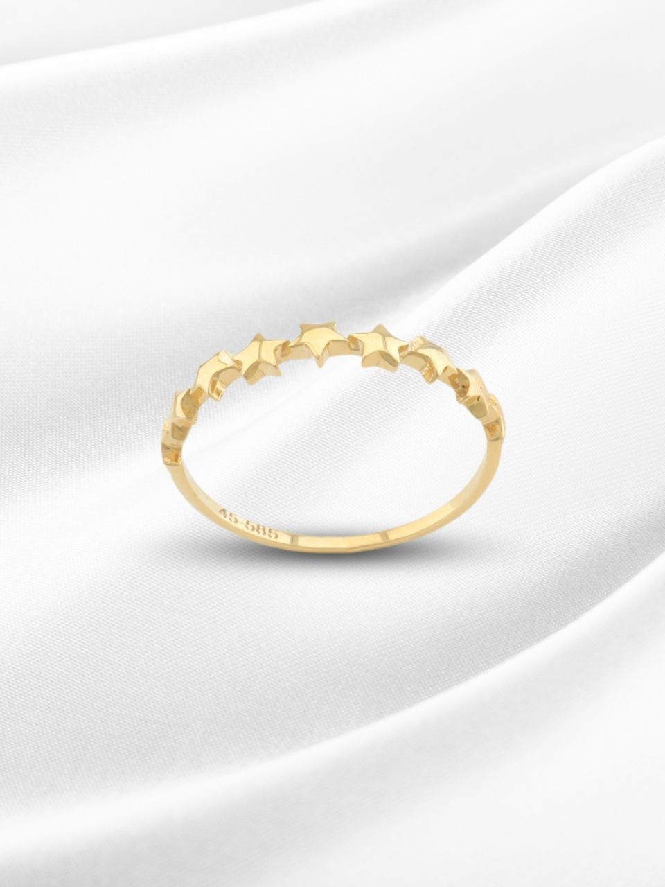 14 Ayar Altın Yıldız Figürlü Minimal Yüzük